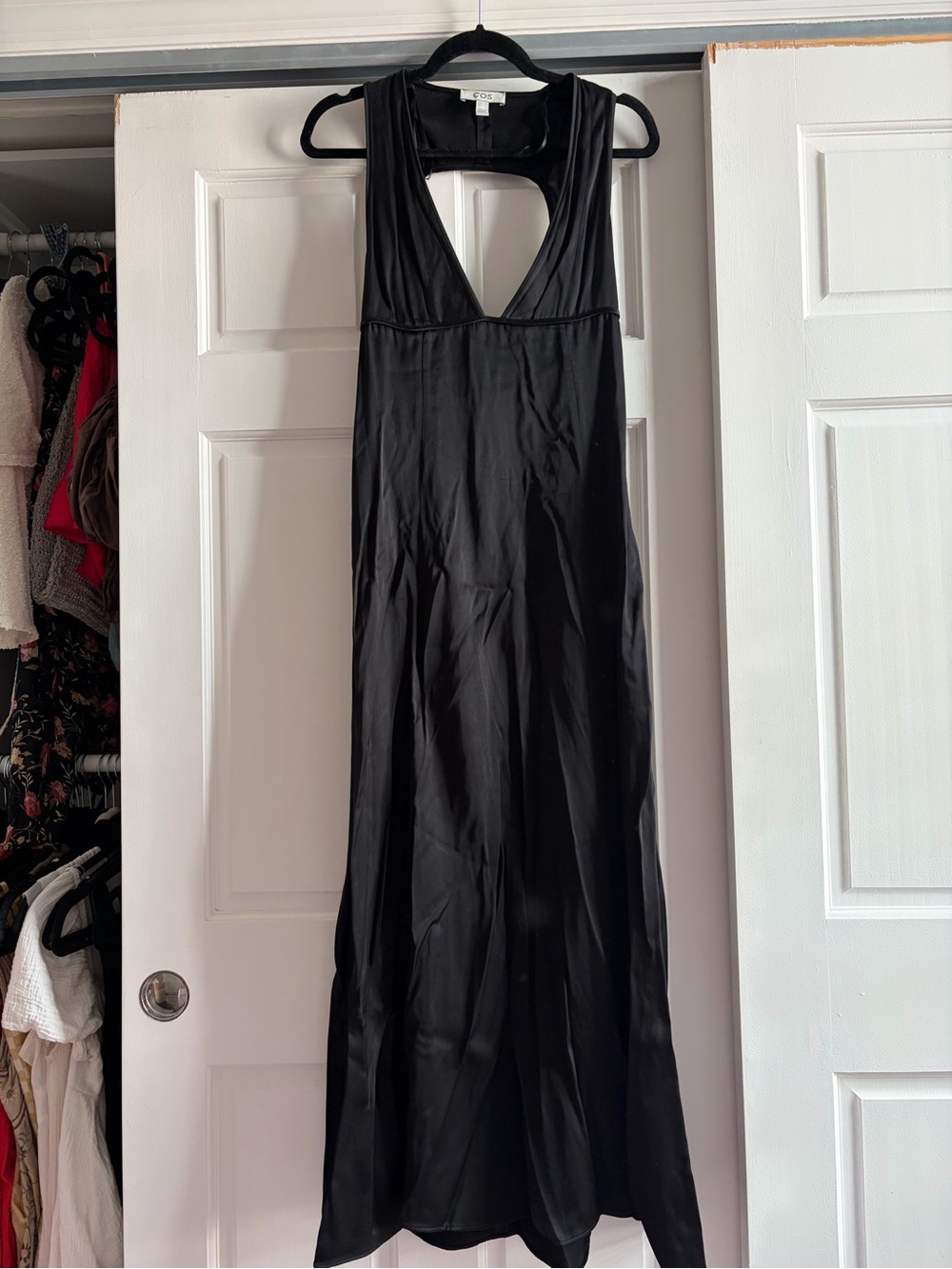 COS Black Sleeveless V-Neck Maxi Dress